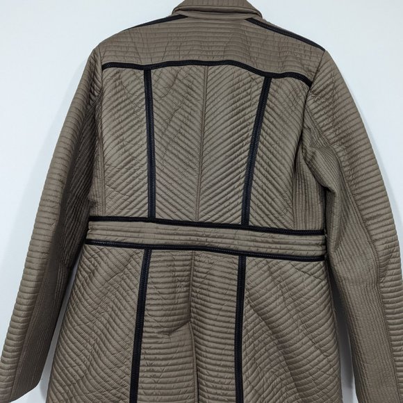 Burberry Quilted Leather Fitted Coat Taupe S:Large - Picture 4 of 7